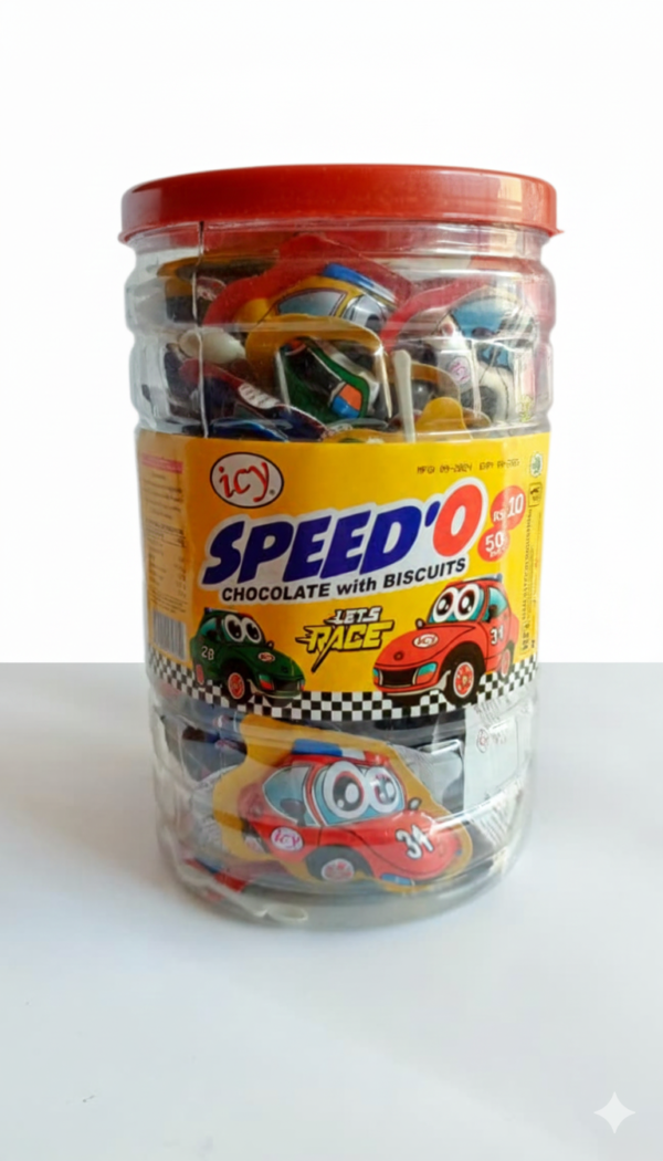Speedo (Chocolate with biscuits ) 10/= 50 pcs jar